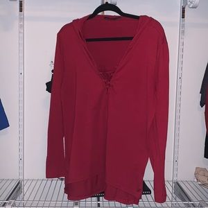 Long sleeve hooded shirt